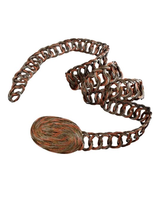 Vintage Womens Belt Tricolor Infinity Chain Loop Woven Metal One Size Boho Artsy main image 4